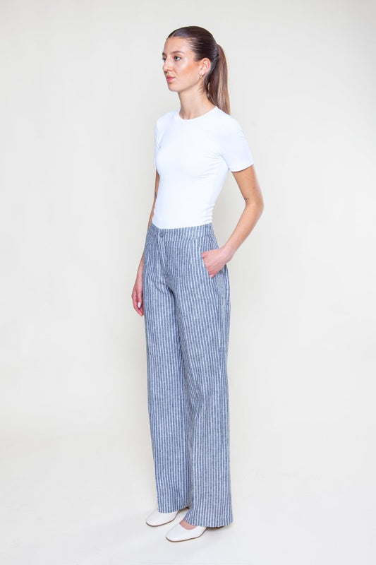 Gestreifte Hose Grau