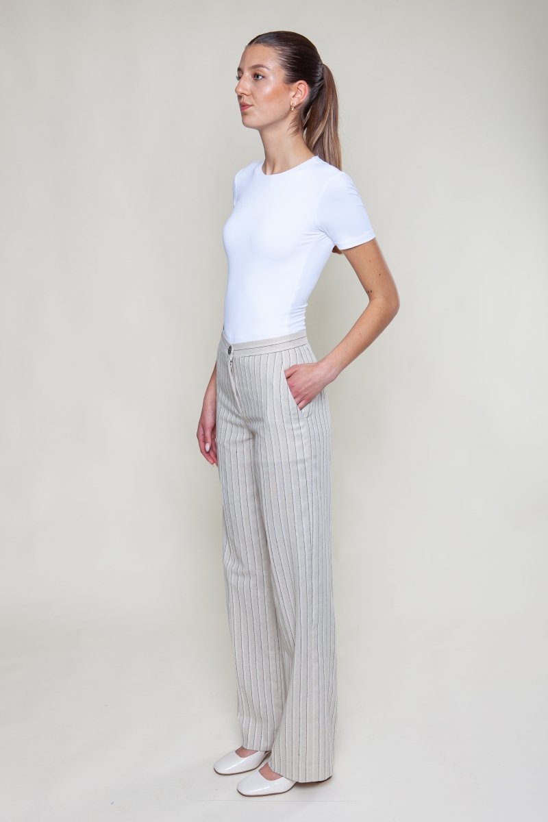 Gestreifte Hose Beige