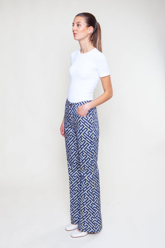 Gemusterte Schlaghose