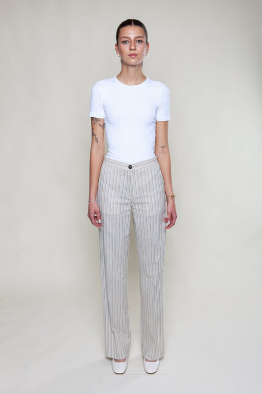 Gestreifte Hose Beige