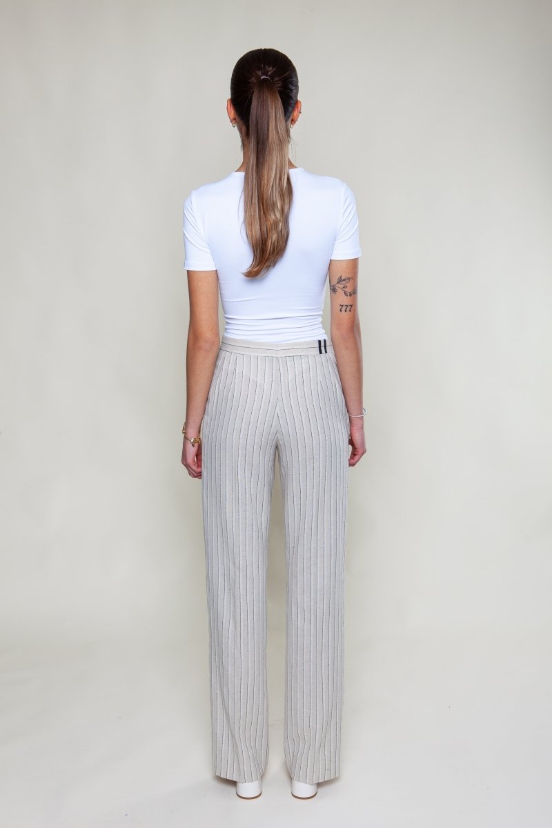 Gestreifte Hose Beige