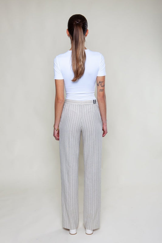 Gestreifte Hose Beige
