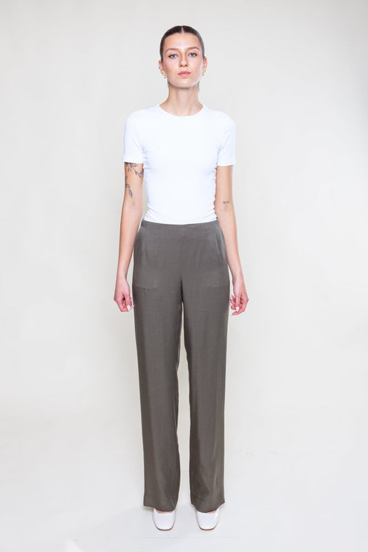 Viskose Sommer Hose Olivengrün