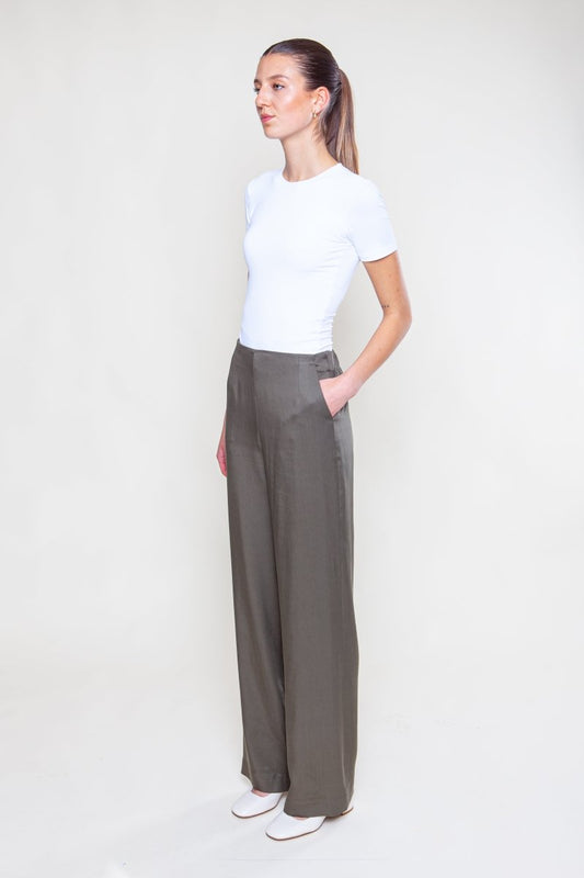 Viskose Sommer Hose Olivengrün