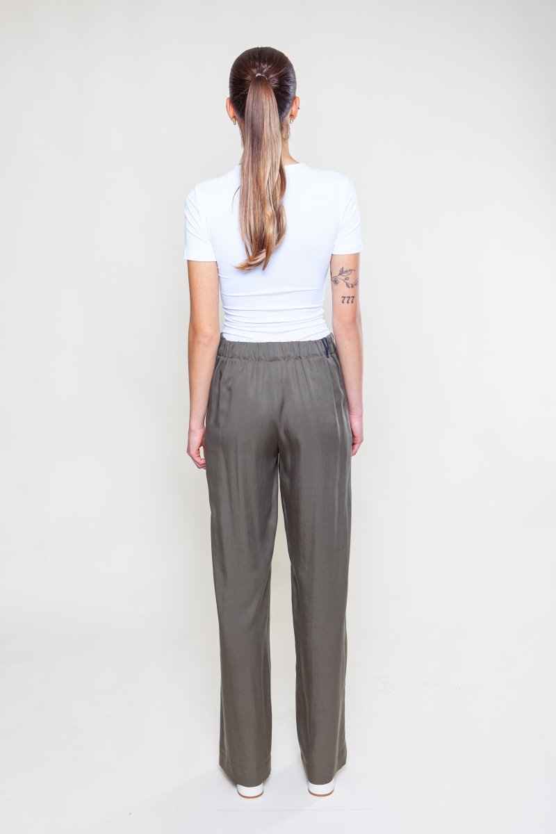 Viskose Sommer Hose Olivengrün